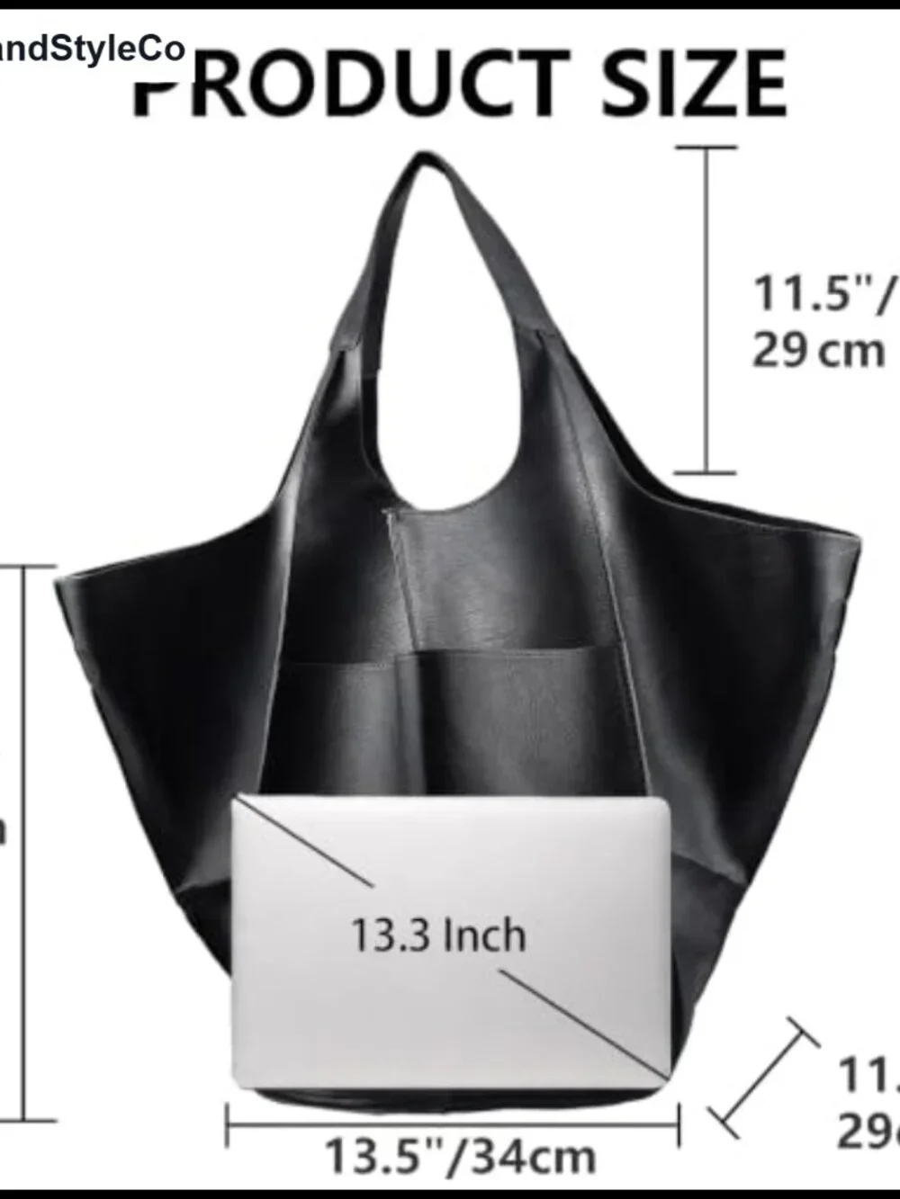 Oversized PU Leather Tote Bag Huge Capacity Foldable Hobo Shoulder Bag Travel